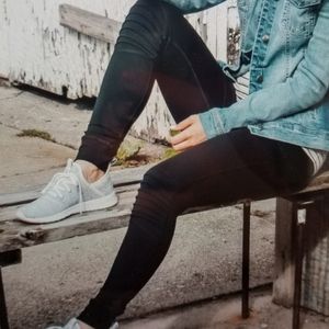 XXL TALL Black moto leggings